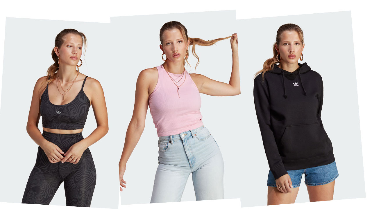 Anna introduces the Adidas Essentials! model-adidas-new-face-sporty-sports-shooting-shoot-black-leggings-white-shirt-black-hoodie-essentials-(2)